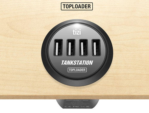 Tizi Toploader: Vierfach-USB-Steckdose für Tische und Möbel
