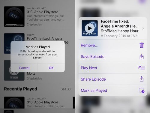 Als Gespielt Markieren Apple Podcasts