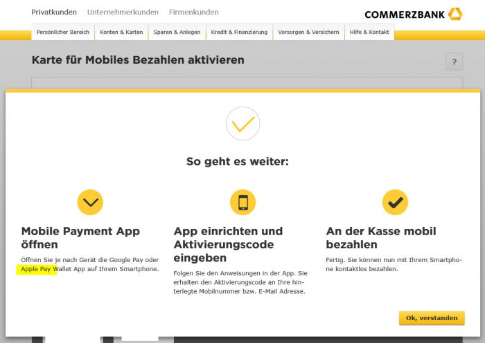 Apple Pay Commerzbank