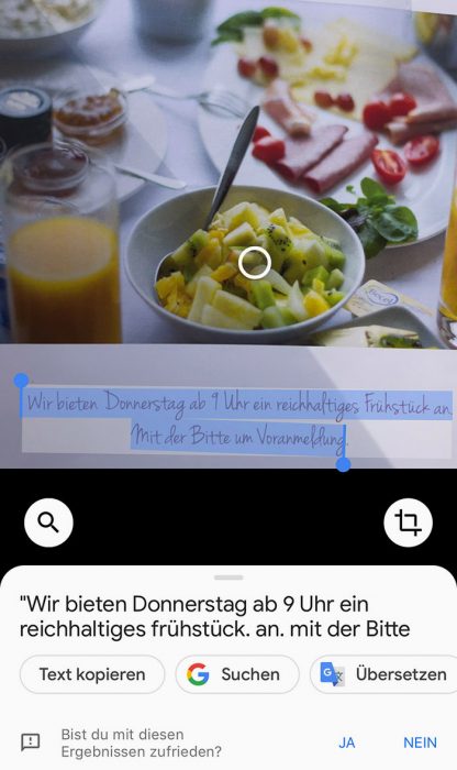 Google Lens Texterkennung