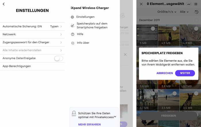Ixpand Charger App Einstellungen