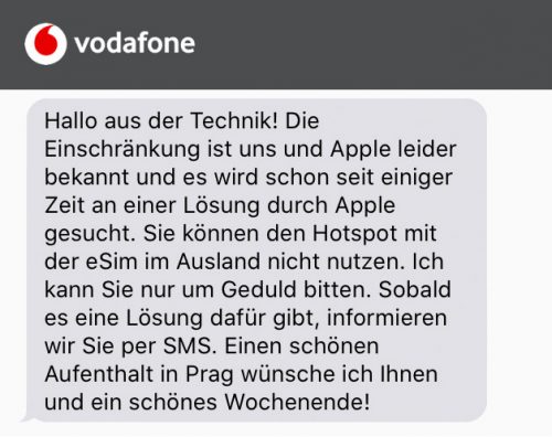 Vodafone Fehler Esim Im Ausland