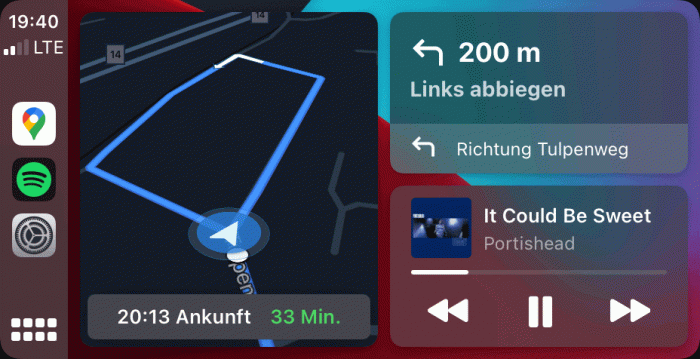 Google Maps Carplay Dashboard
