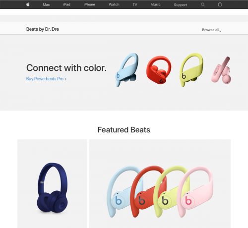 Apple Beats Webseite
