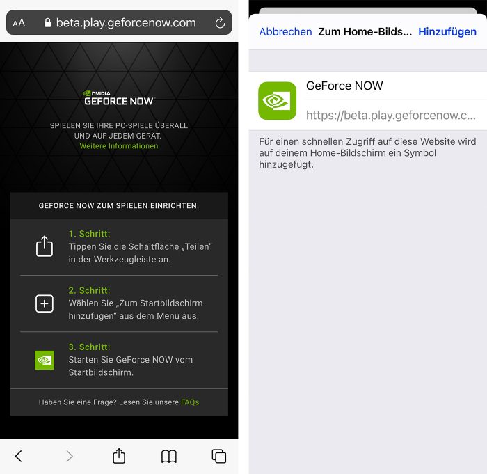 Geforce Now Spiele Streaming Iphone