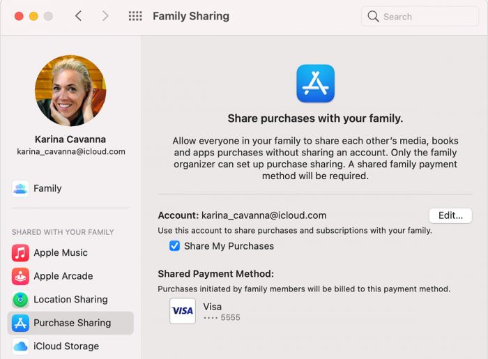 Apple Family Sharing