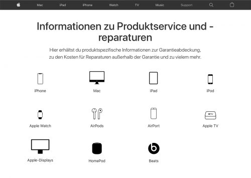 Apple Informationen Zu Reparaturen