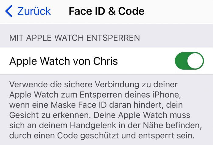 Iphone Einstellungen Mit Apple Watch Entsperren