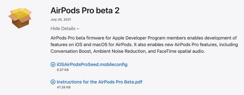 Apple Airpods Pro Beta 2