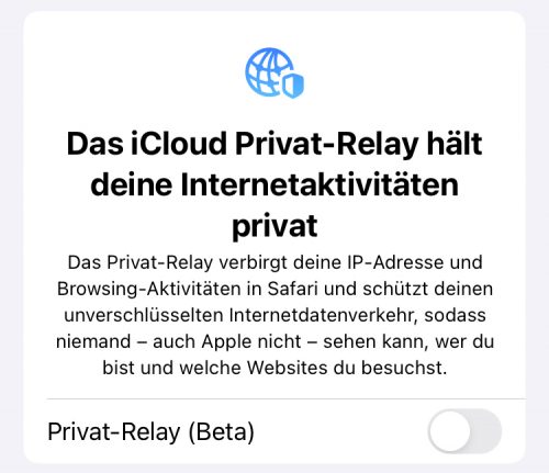Icloud Privat Relay Apple Ios Einstellungen