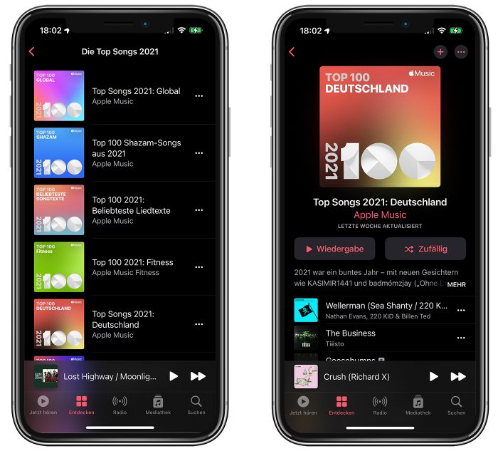 Apple Music Jahrescharts 2021