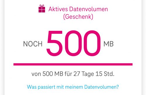 Telekom Datengeschenk 500 Mb