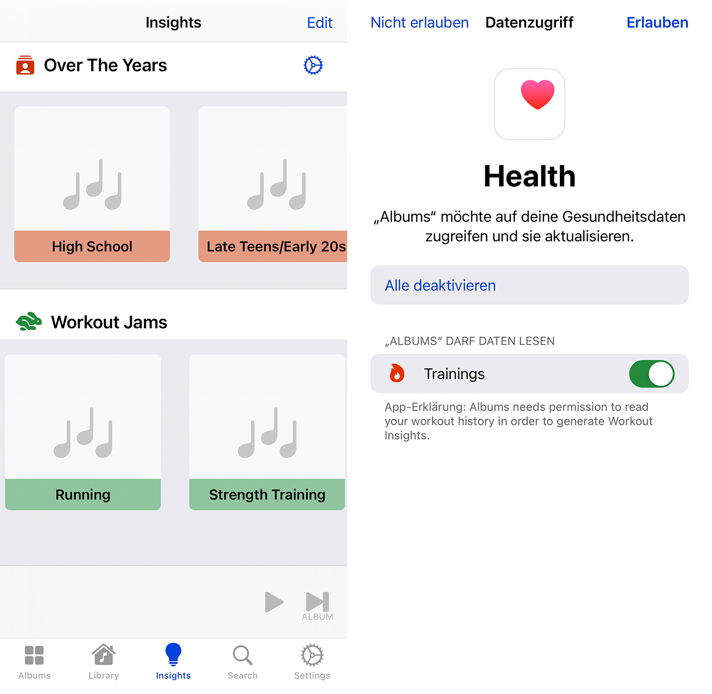 Music-App „Albums“ generiert persönliche Workout-Playlists