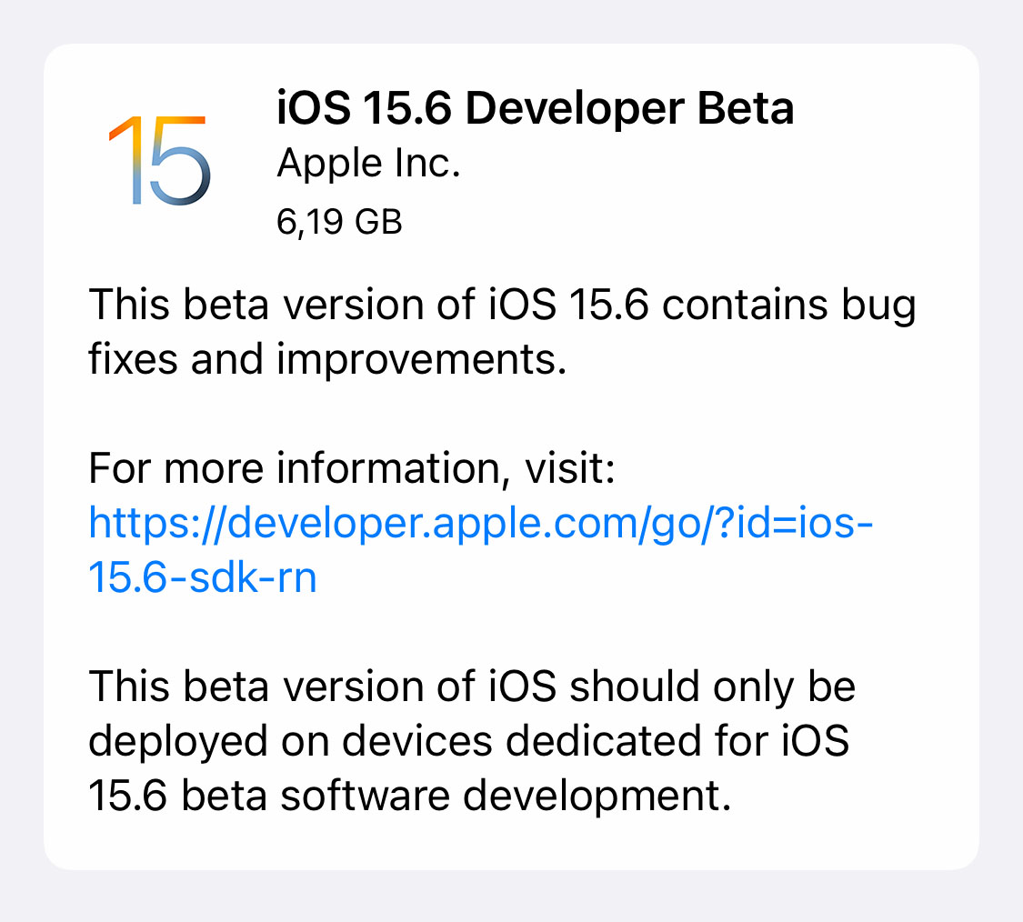 iOS 15.6 im Anmarsch: Apple verteilt erste Beta