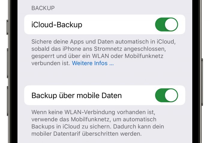 Icloud Backup Mobile Daten