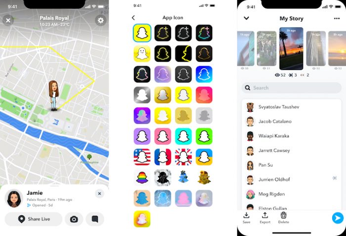 Snapchat Plus Screens