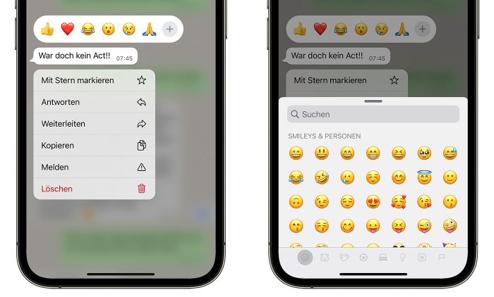 Whatsapp Emoji Reaktionen