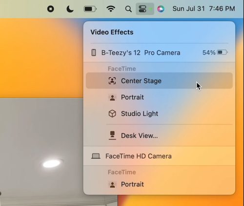 Webcam Mac Continuity