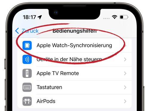 Apple Watch Synchronisierung Iphone