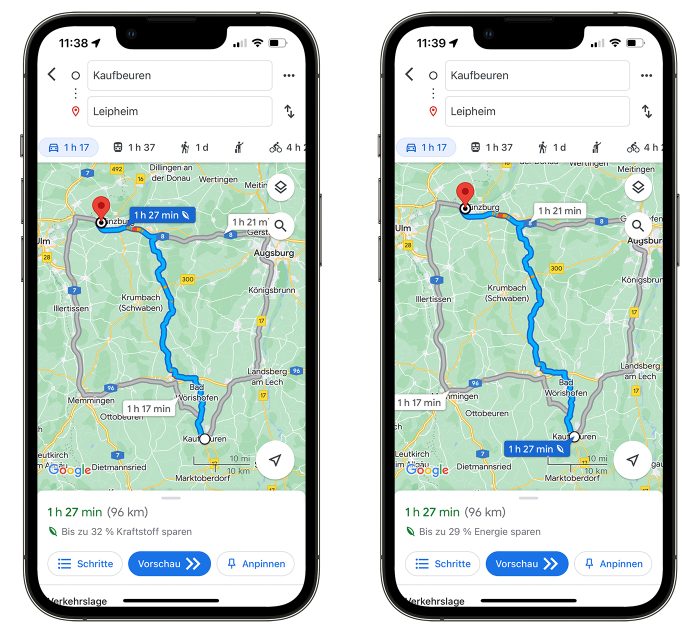 Google Maps Hybrid Elektro
