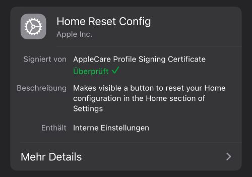Home Reset Config Apple