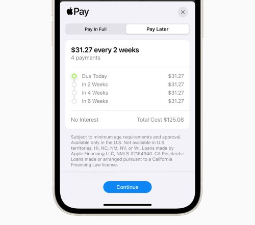 Ratenzahlung Apple Pay