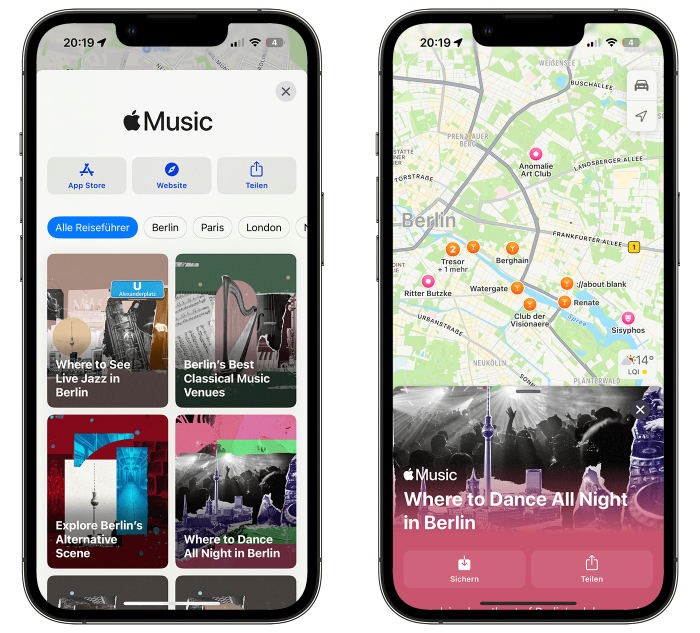 Apple Karten Musik Reisefuehrer