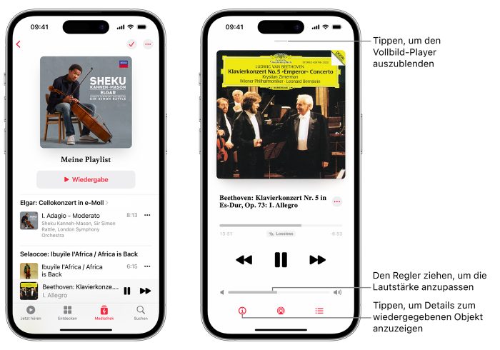 Apple Music Classical Verwenden Screenshots