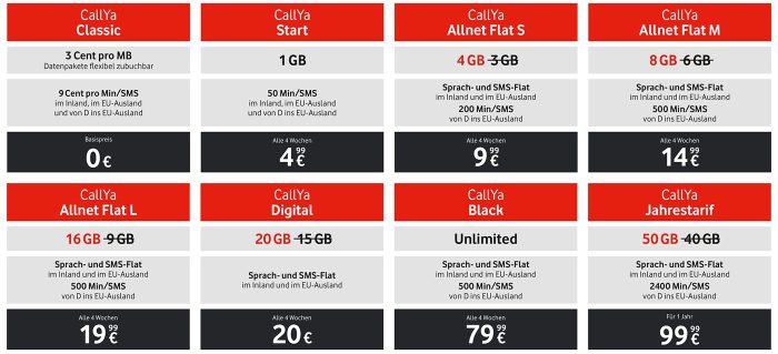 Vodafone Callya Tarife Ab 20 Juni 2023