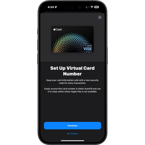 Apple Cash Virtual Card