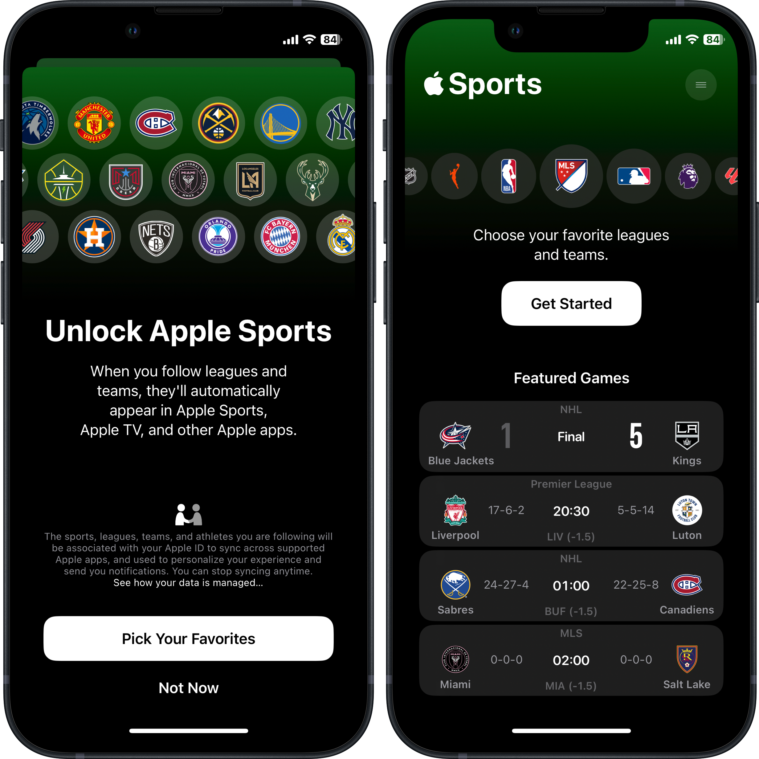Apple Sports: Kostenlose Sport-App mit NBA, NHL und Bundesliga