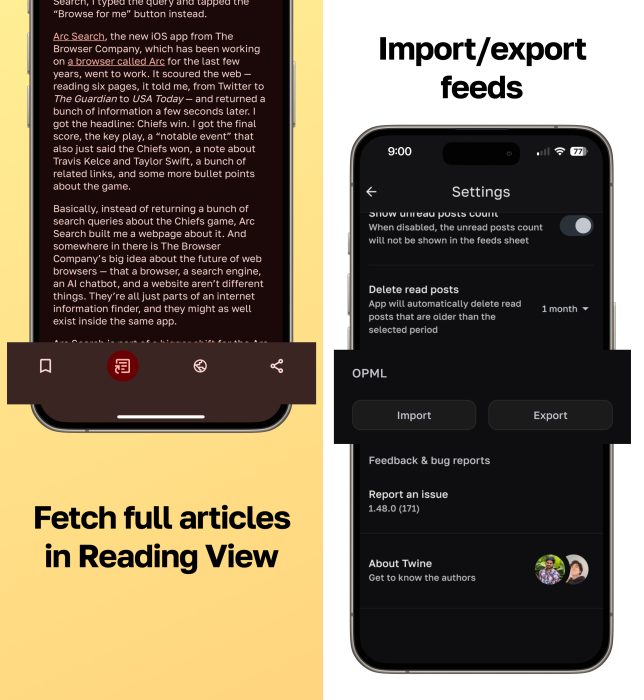 Import Reader View