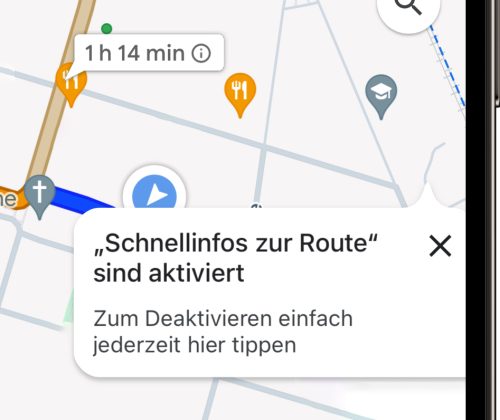 Schnellinfos Route