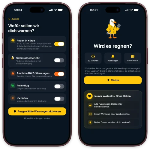Schmuddelwatter Warnungen App Screenshot 2500