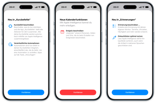 Apple Kurzbefehle Kalender Erinnerungen