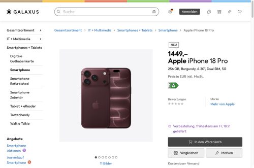 Galaxus Iphone 18 Pro