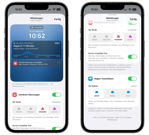Nano Wetter App Live Aktivitaeten