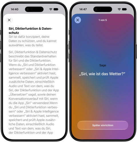 Siri Diktierfunktion 2