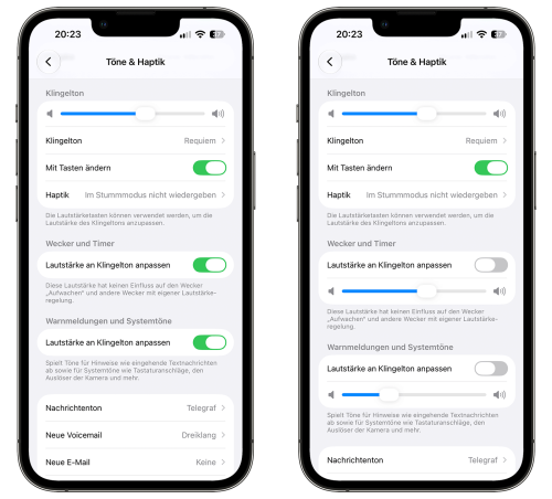 Toene Und Haptik Ios 27