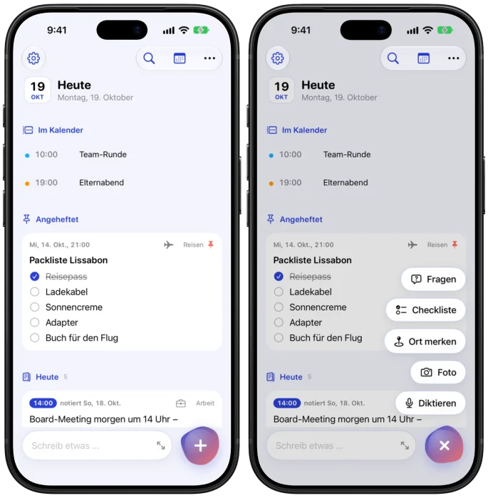 Auch innerhalb der App warten flexible Eingaben Auch innerhalb der App warten flexible Eingaben