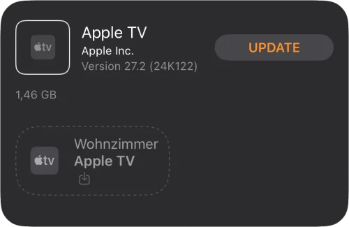Das Update lässt sich direkt in der Home-App intialisieren Das Update lässt sich direkt in der Home-App intialisieren