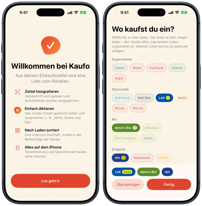 Die Kaufo App onboarding Die Kaufo App onboarding